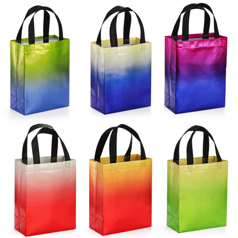 Frcctre bolsas brillantes gradiente lila, ligeras y plegables para almacenamiento.
