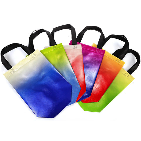 Frcctre bolsas brillantes gradiente verde, opción ecológica para shopping diario.