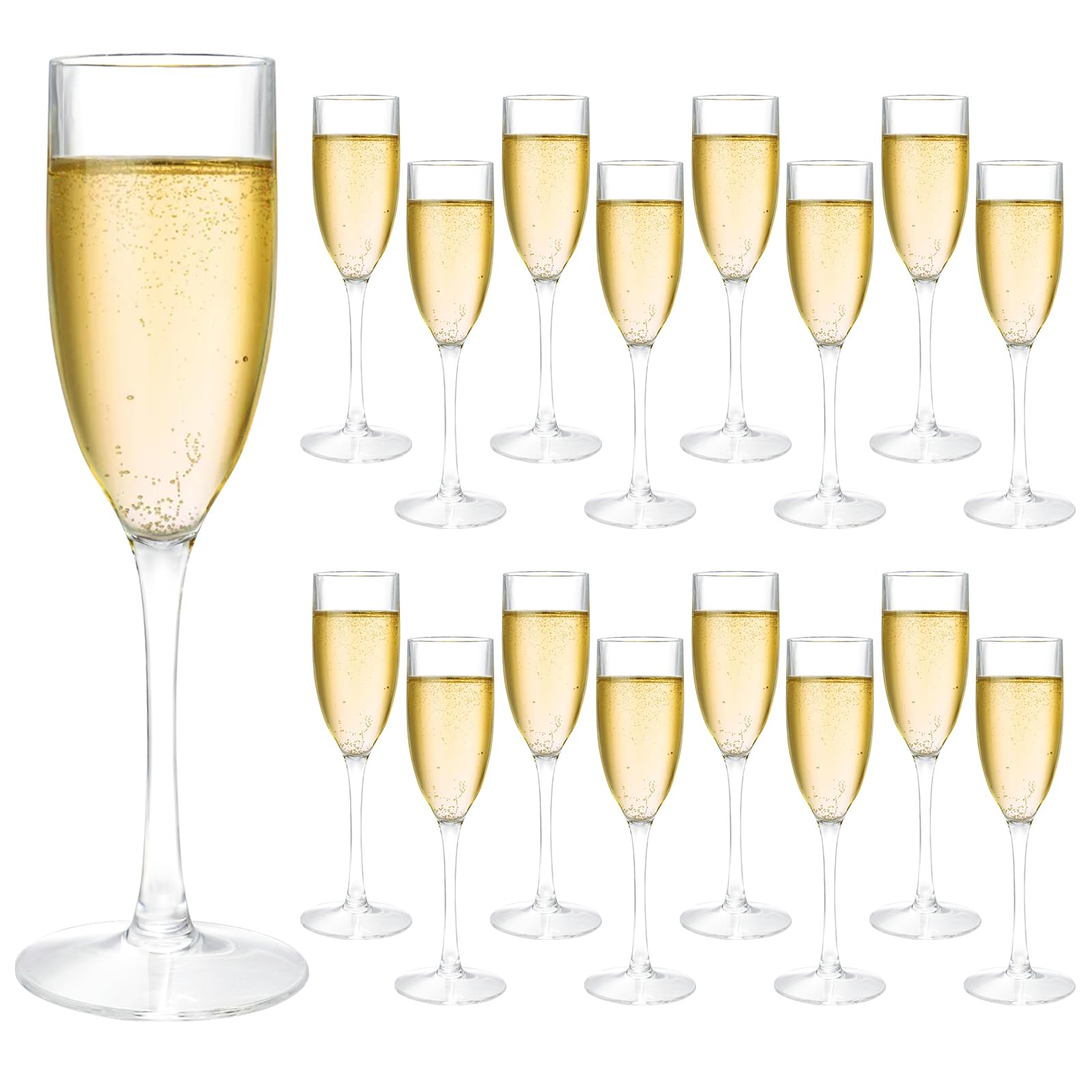 Frcctre copa de champán de plástico clara para degustaciones elegantes.