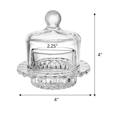 Frcctre conjunto de dos mantequilleras de cristal: ideal para servir en la mesa.
