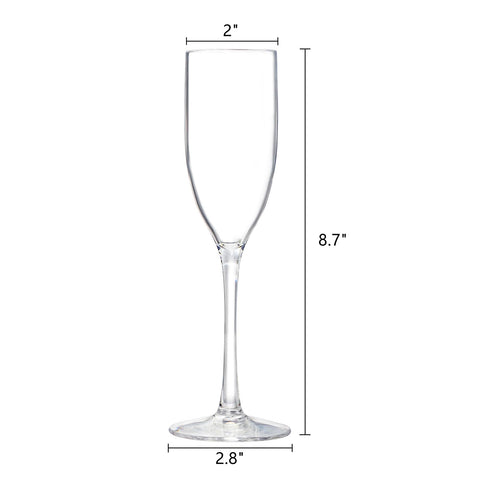 Frcctre vaso de champán plástico largo, ideal para brindis.