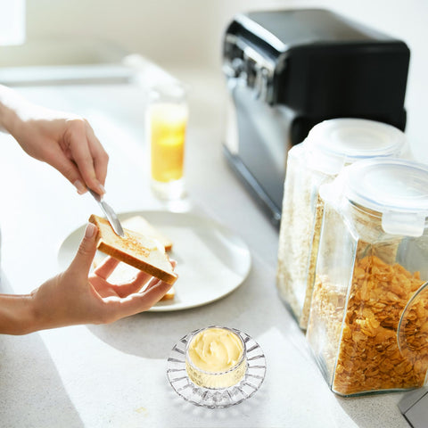 Frcctre domo cristal para mantequilla: superficie clara que facilita ver el estado.