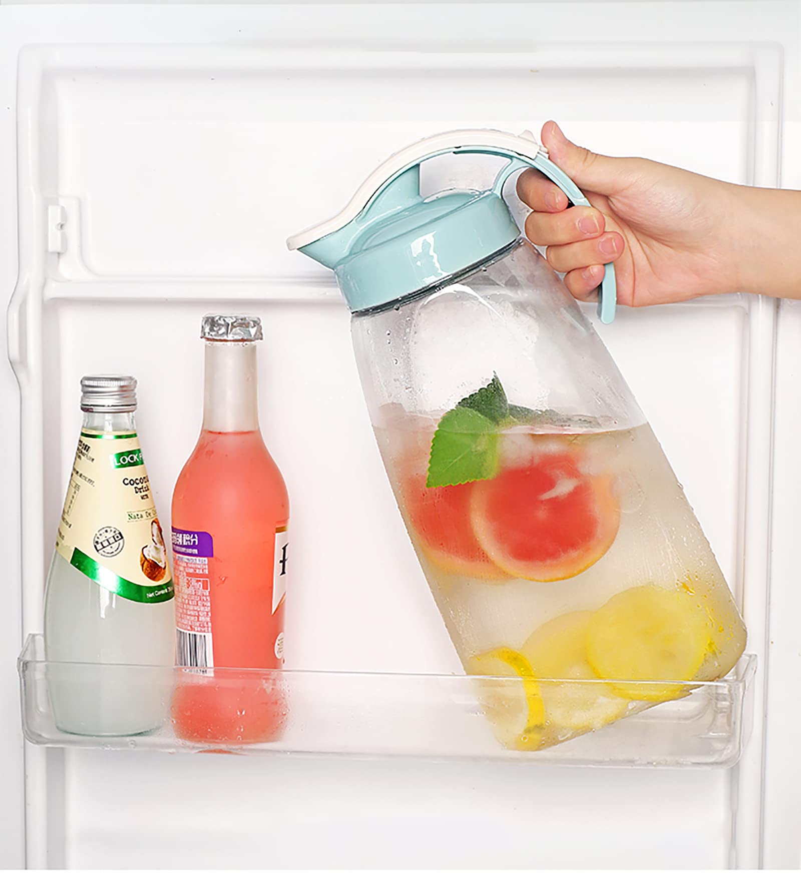 Frcctre jarras-agua-74oz transparente para ver el nivel de bebida.