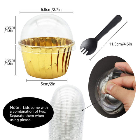 Free-Air forros de aluminio para cupcake mini oro, horneado sin bandeja necesaria.