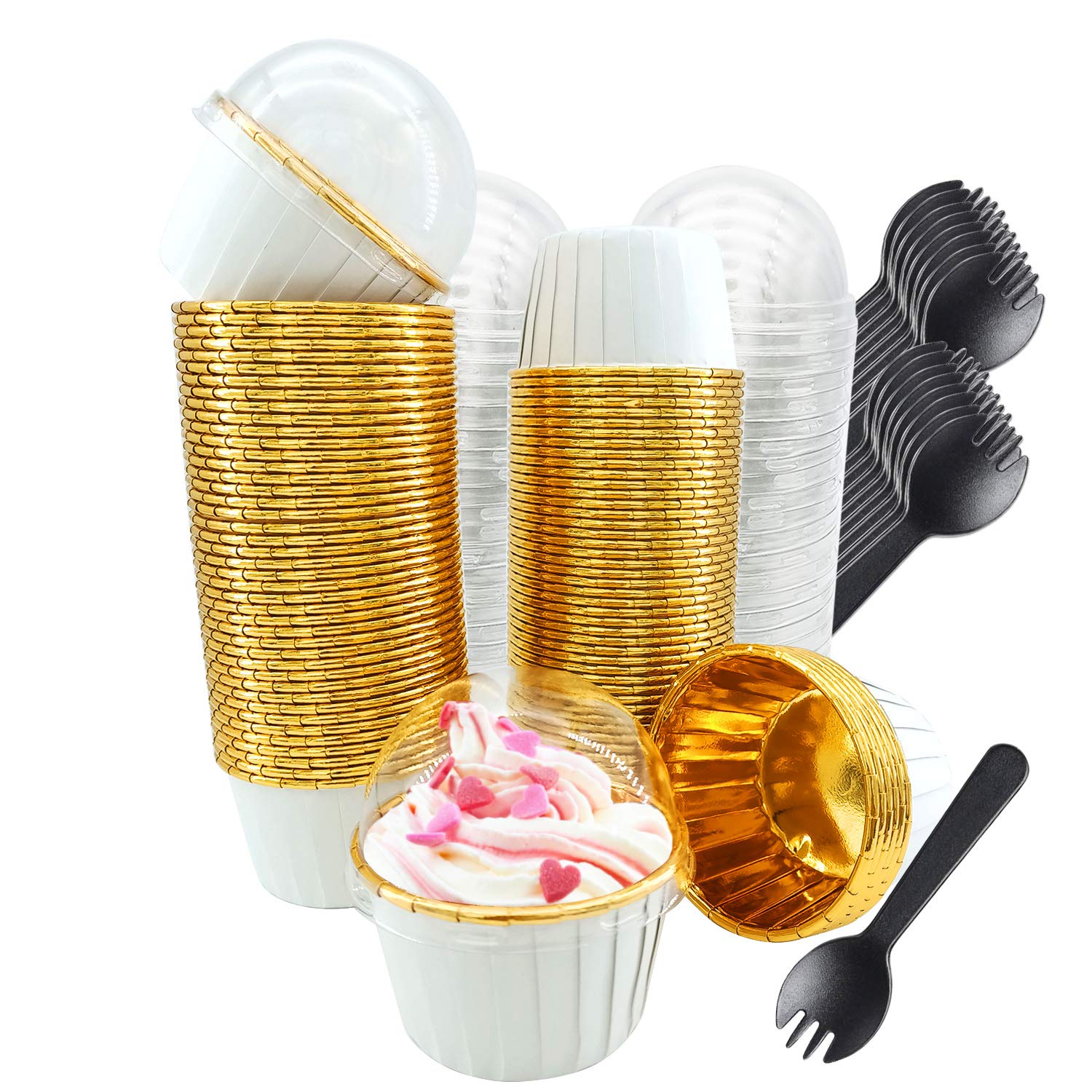 Free-Air forros mini cupcake con tapas cristal, ideales para presentar y transportar en fiestas.