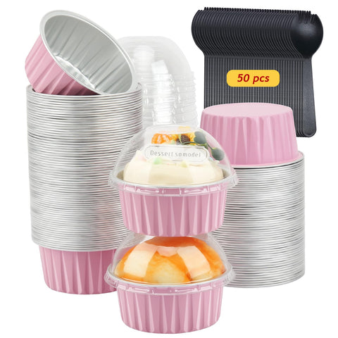 Free-Air papeles para magdalenas jumbo con tapas transparentes para presentar cupcakes