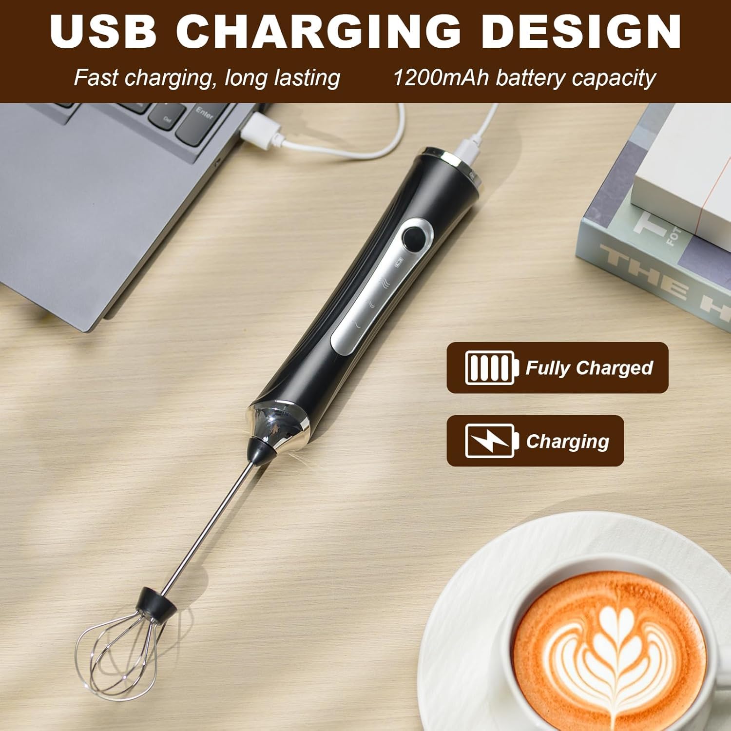 Freebala batería recargable USB de 1200 mAh para uso prolongado sin cables.