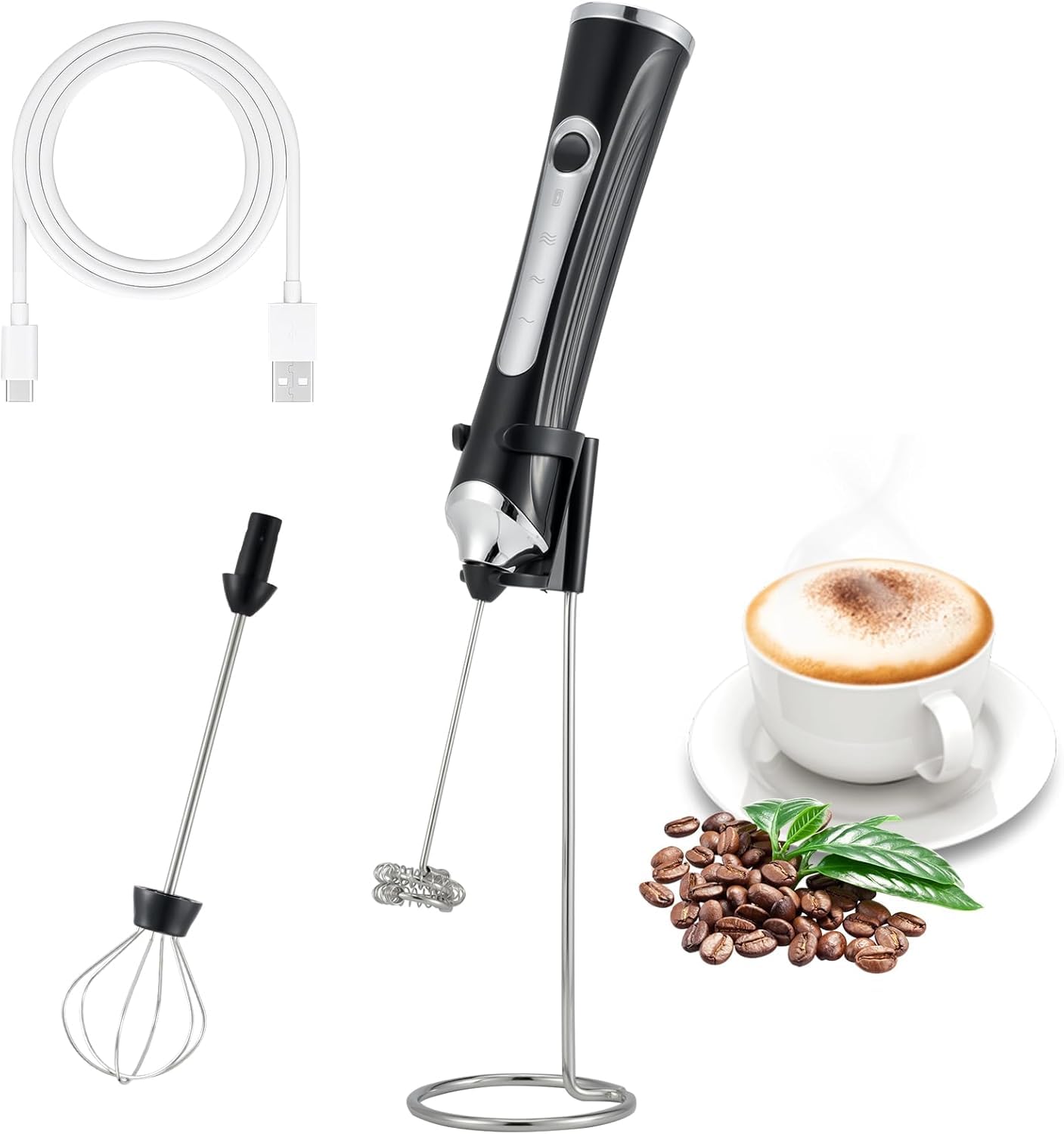 Freebala batidora espumadora eléctrica de mano, ideal para espumar leche.