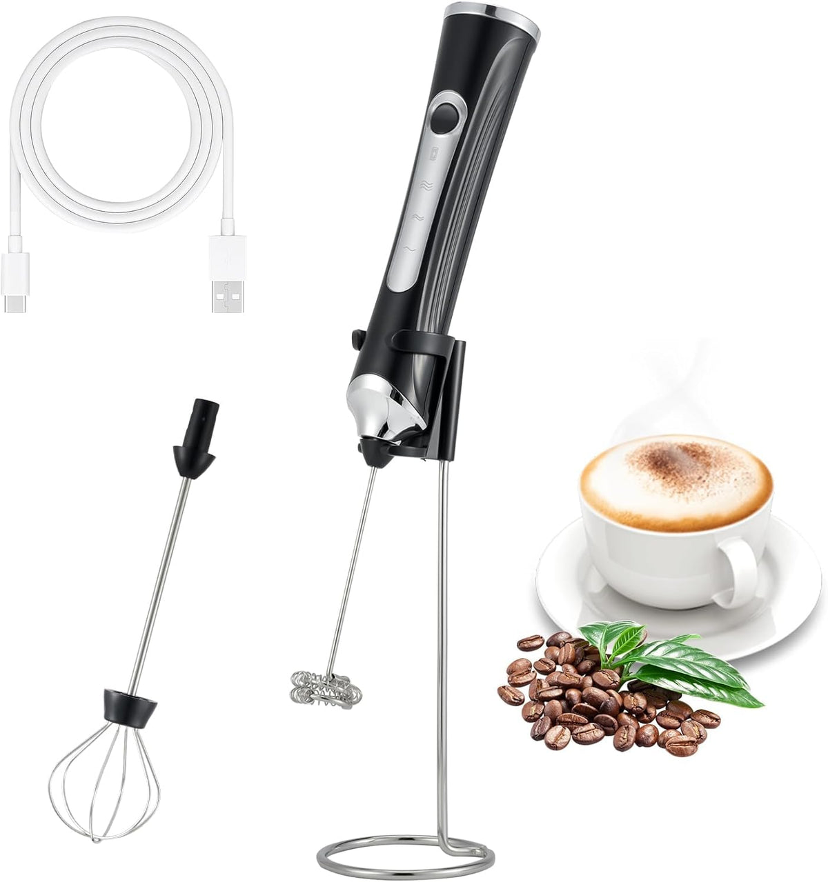 Freebala batidora espumadora eléctrica de mano, ideal para espumar leche.