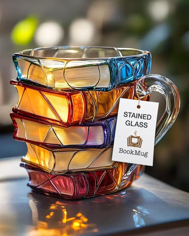 FREEZE2TRIM Taza-libros-3D apilados, ideal para café o té durante la lectura.