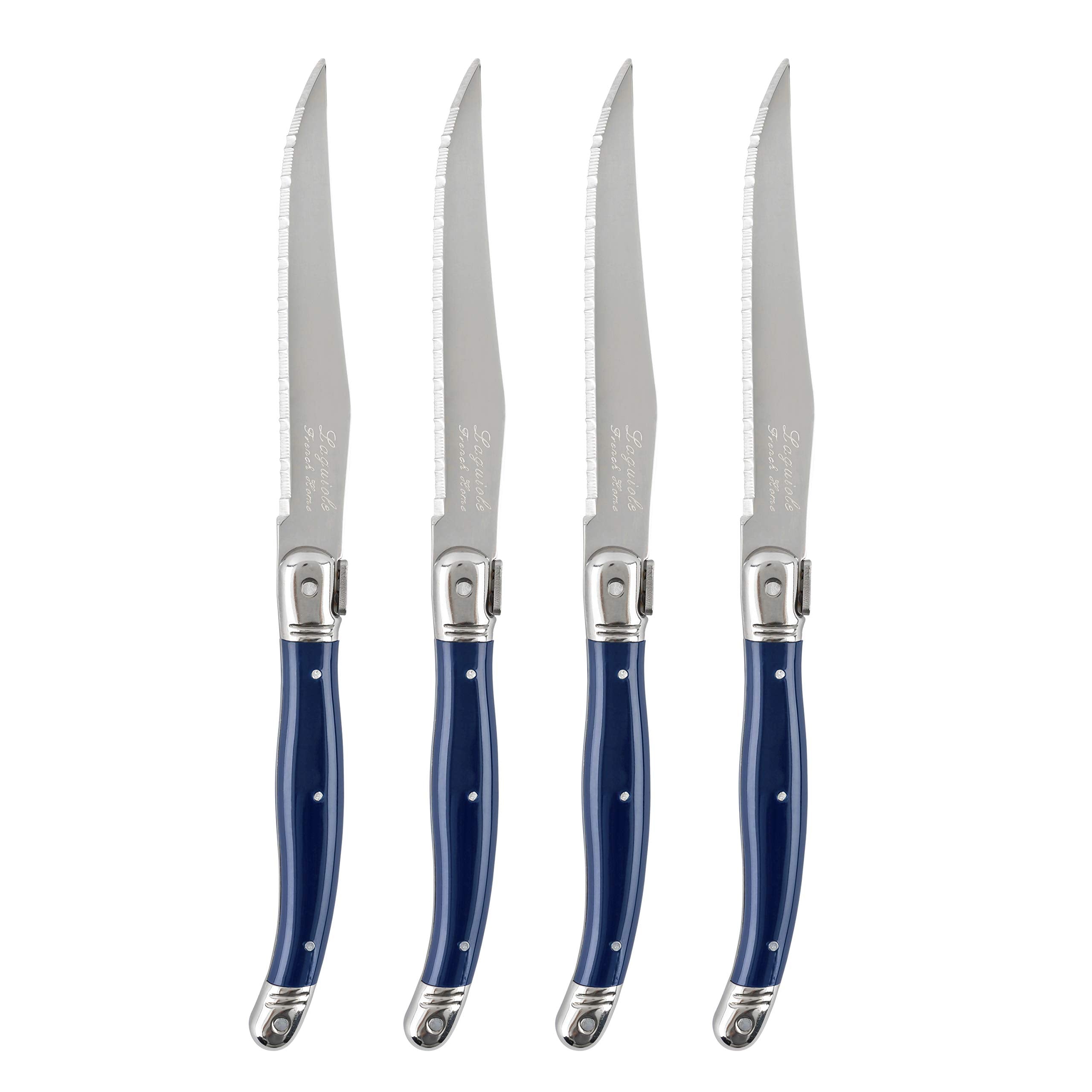 Cuchillos filete Laguiole de French Home con filo serrado para cortes suaves.