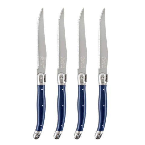 Cuchillos filete Laguiole de French Home con filo serrado para cortes suaves.