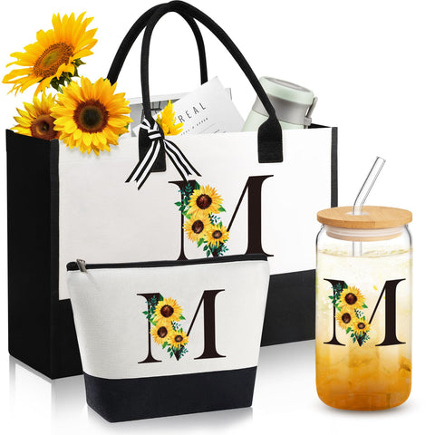 Frerdui bolso tote monogramado con girasol, ideal para uso diario y viajes.