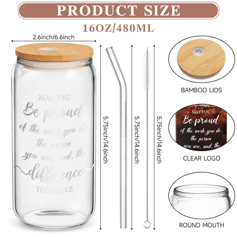 Frerdui regalo para empleados: vaso de vidrio elegante para oficina.