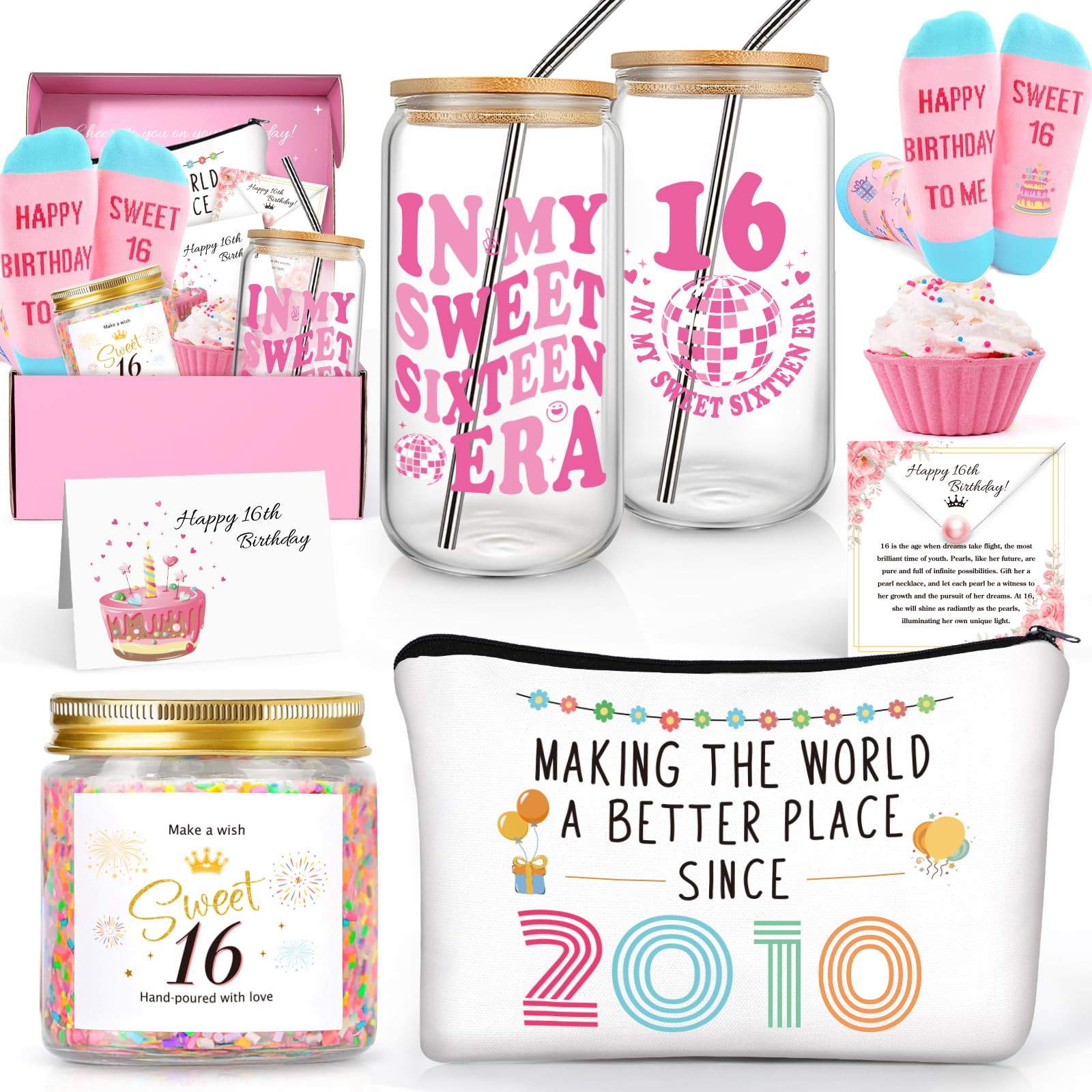 Frerdui vaso 16oz con diseño Era Dulce 16, ideal para bebidas en celebraciones