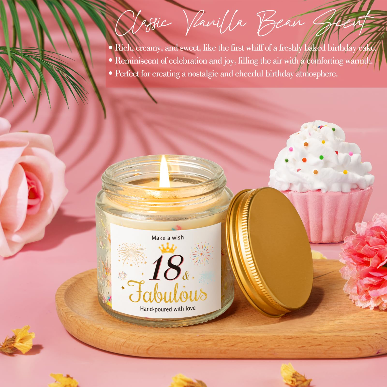 Frerdui vela de vainilla, aroma suave para relajación.