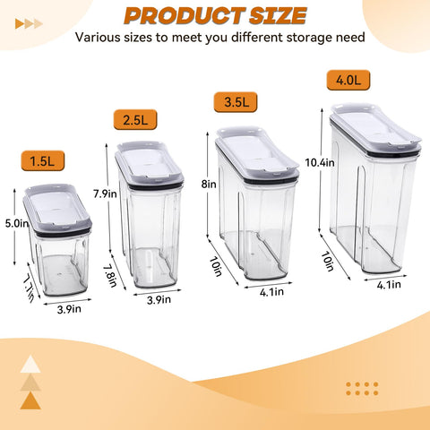 FreshKeeper capacidad de 3.5 litros por unidad para cereal y harinas