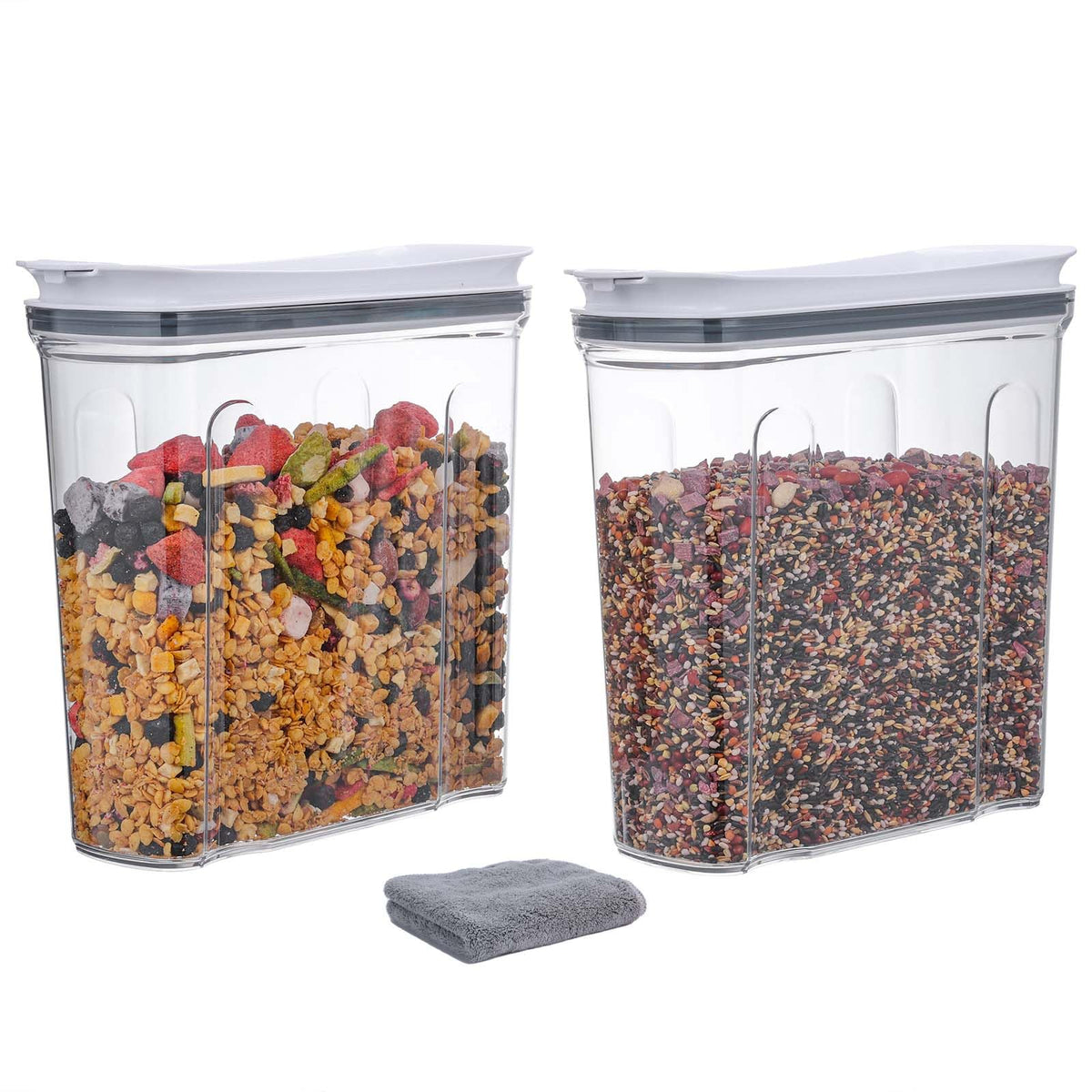 FreshKeeper contenedores de cereal transparentes para ver la cantidad en la despensa