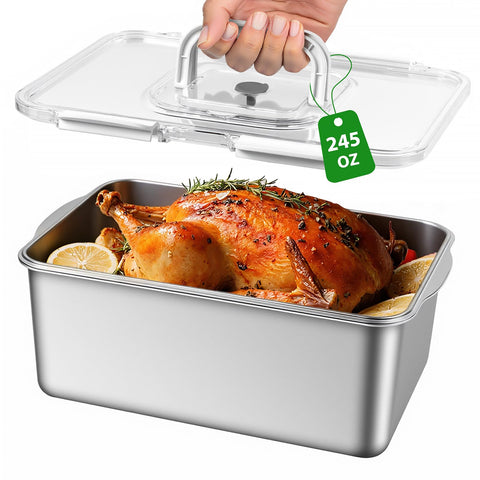 Freshmage contenedor de alimentos grande con tapa clip para porciones grandes.