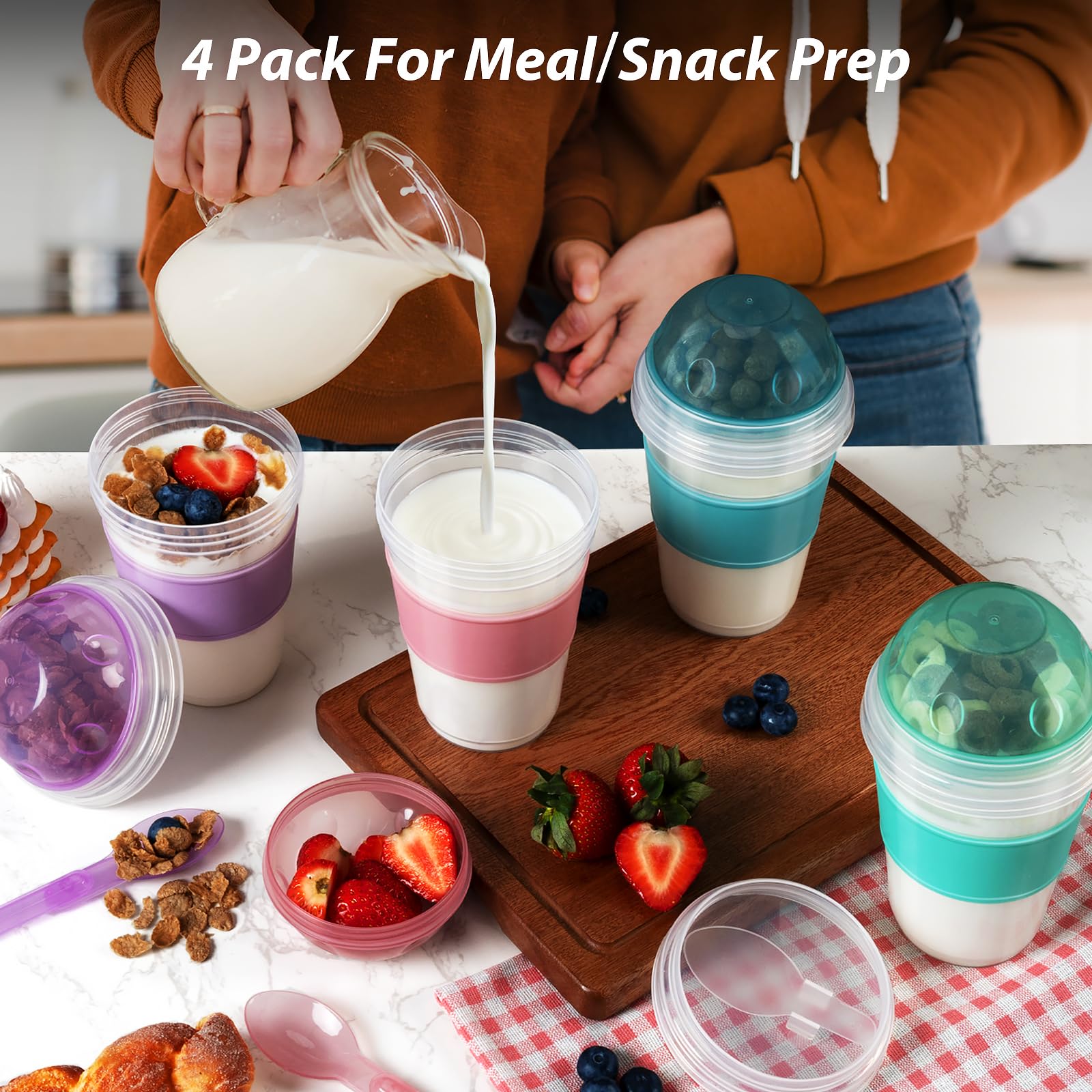 Freshmage contenedor multiusos para ensaladas y frutas, ideal para almuerzo