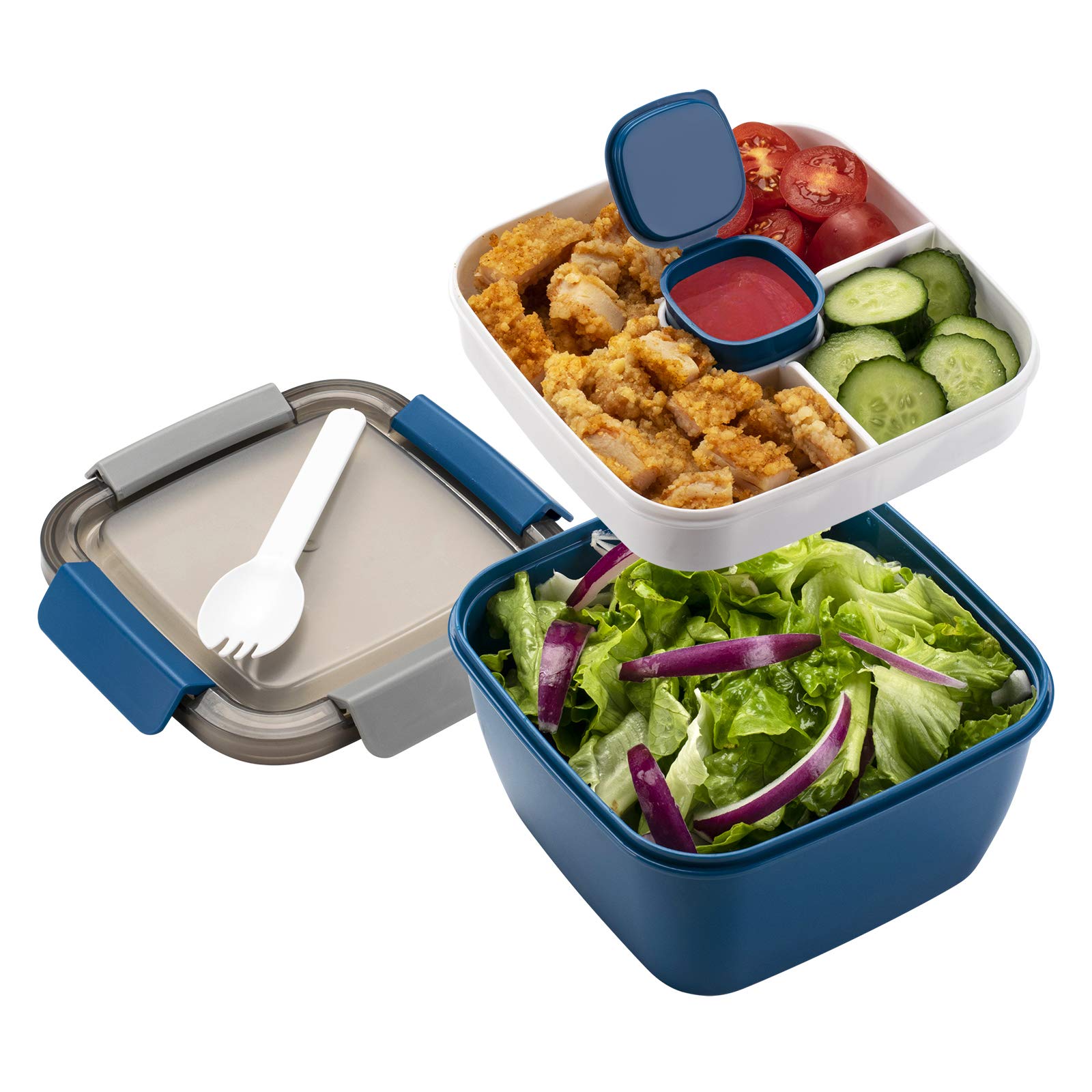 Freshmage: contenedor de ensalada para llevar con tres compartimentos para variación de comidas