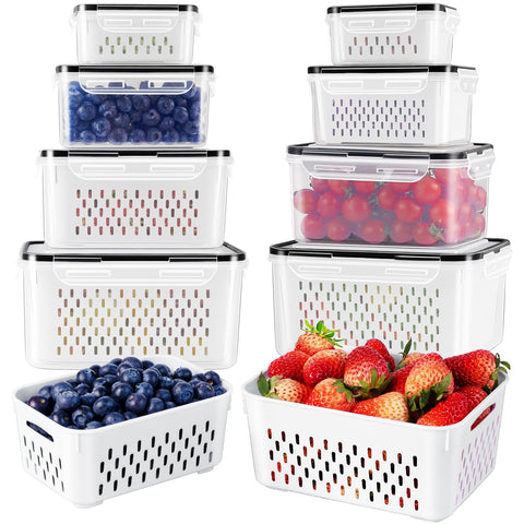 Freshmage contenedores frigorifico 4 tamaños para mantener frutas frescas.
