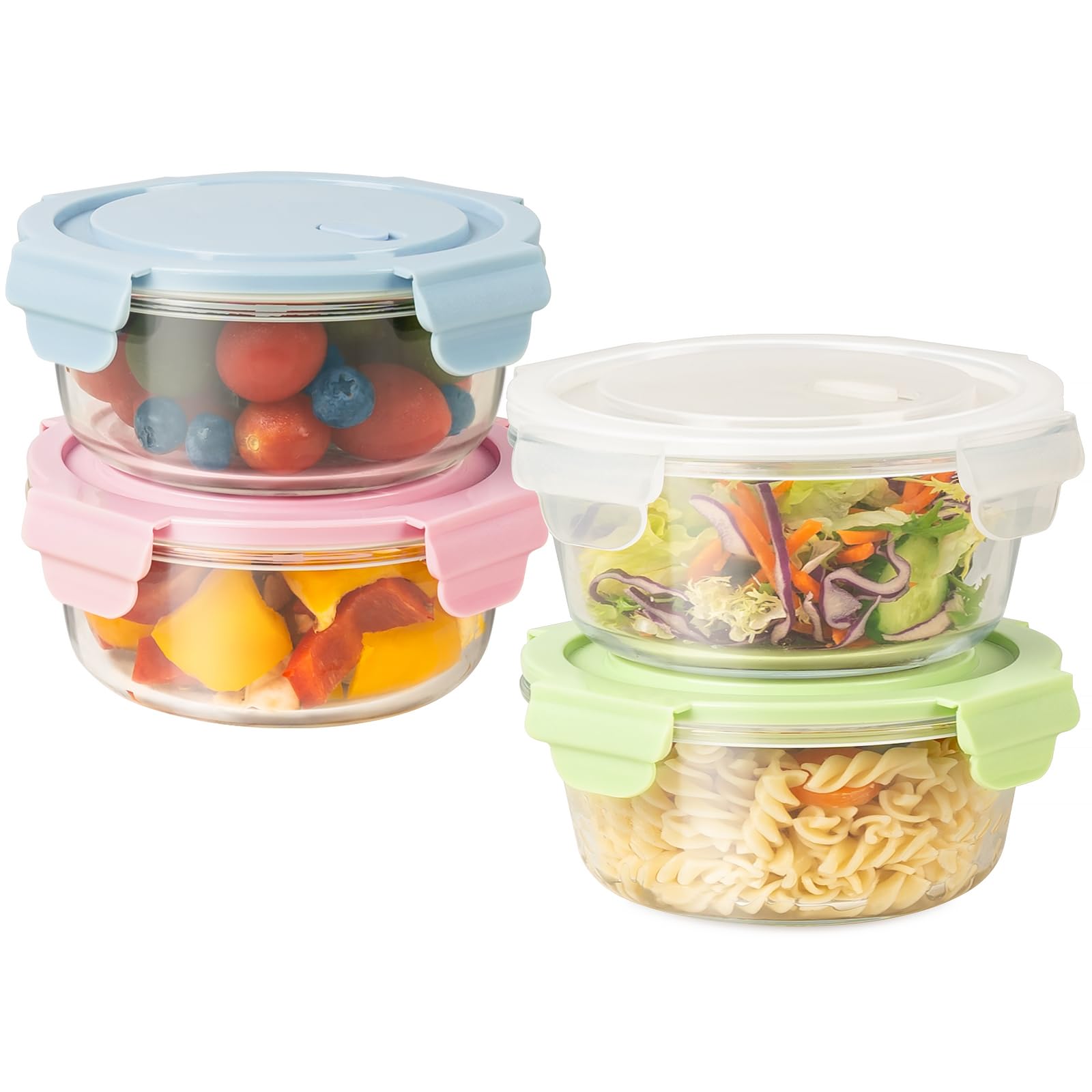 Freshmage contenedores de vidrio 20 oz con tapas para almacenamiento seguro.