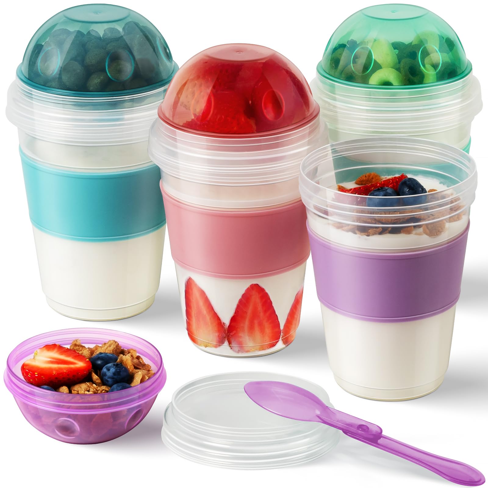 Freshmage Parfait de yogur con tapa, porciones listas para llevar y frescas