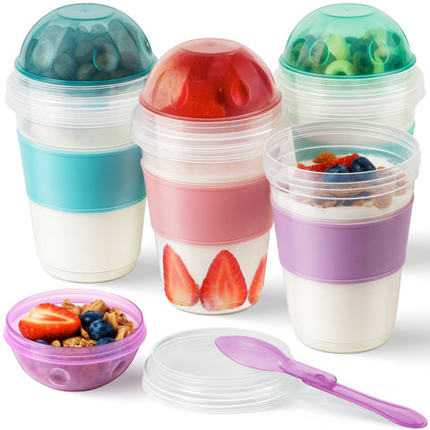 Freshmage Parfait de yogur con tapa, porciones listas para llevar y frescas