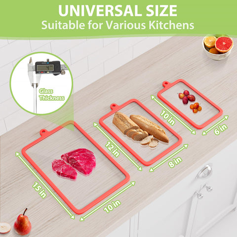 Freshmage tabla corte vidrio 12x8, ideal para picar verduras diarias.