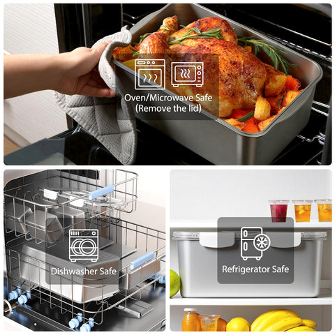 Freshmage uso versátil apto para horno y microondas, fácil de recalentar.