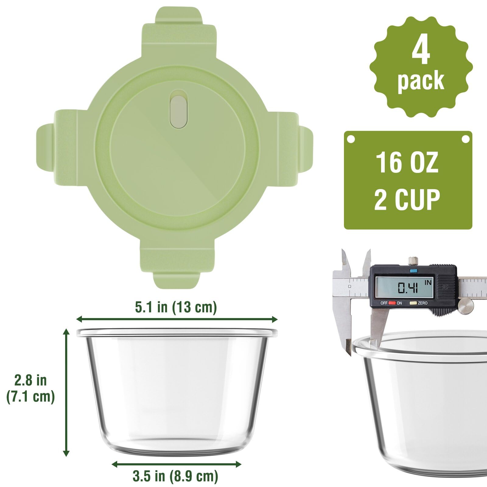 Freshmage vidrio borosilicato seguro para alimentos, ideal para refrigerar y calentar.