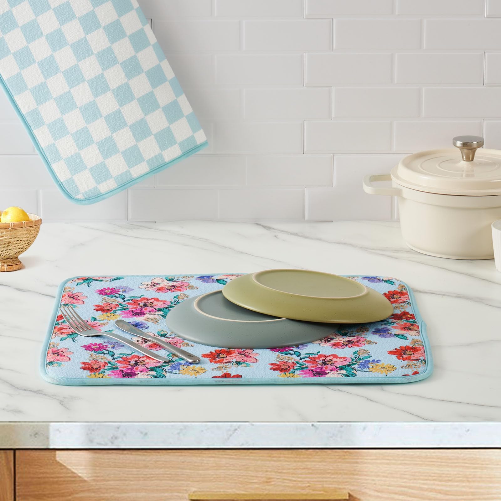 FreshMint diseño reversible con cuadricula, añade estilo y funcionalidad a la cocina.