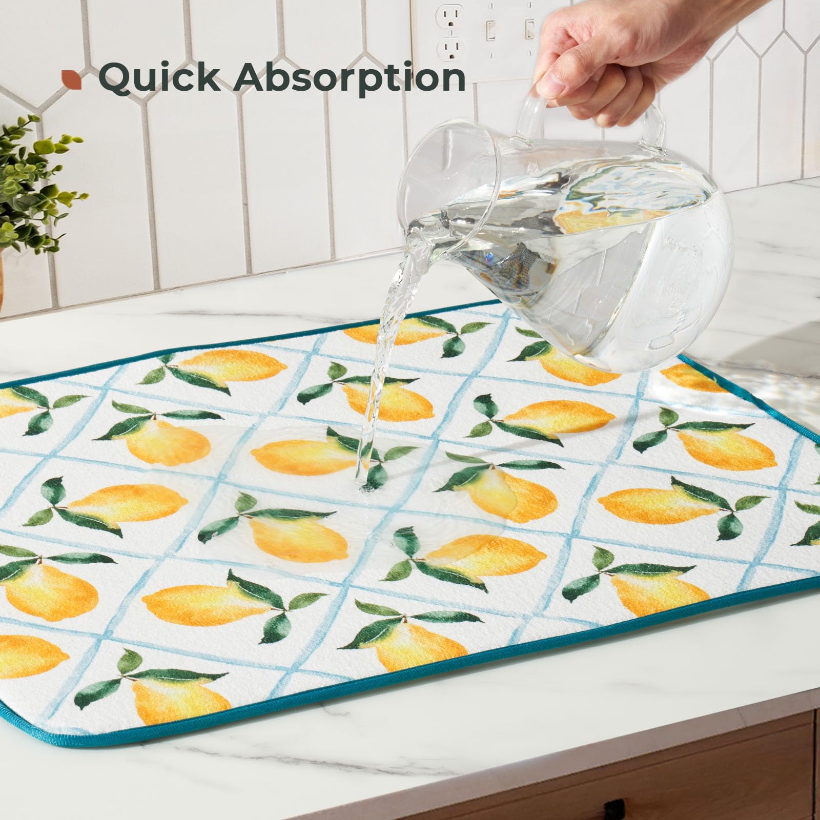 Tapete multiusos FRESHMINT para cocina, sala o baño en color limón.