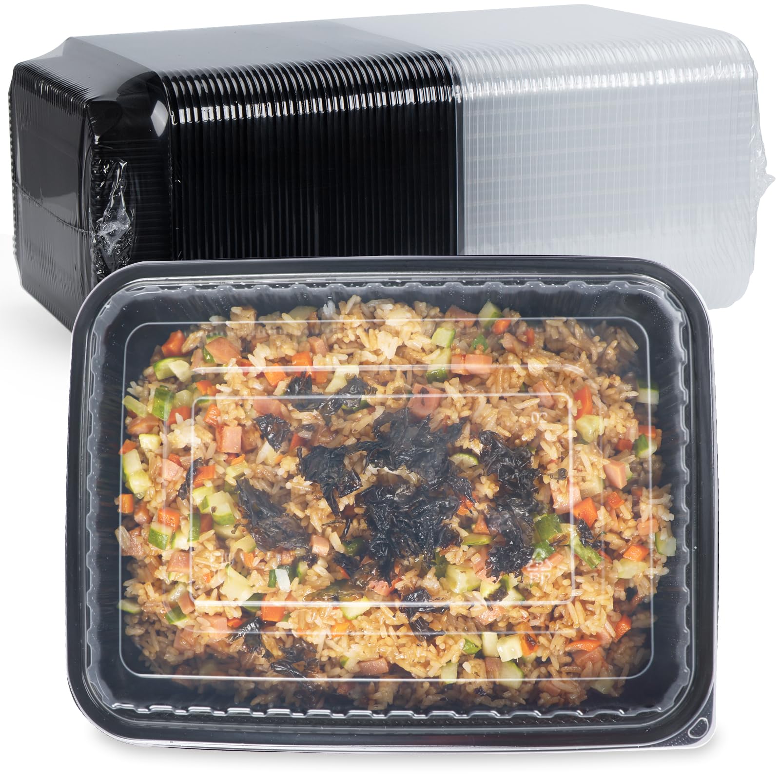 FRESHPAK contenedores de alimento rectangulares de 47 oz para porciones y preparación