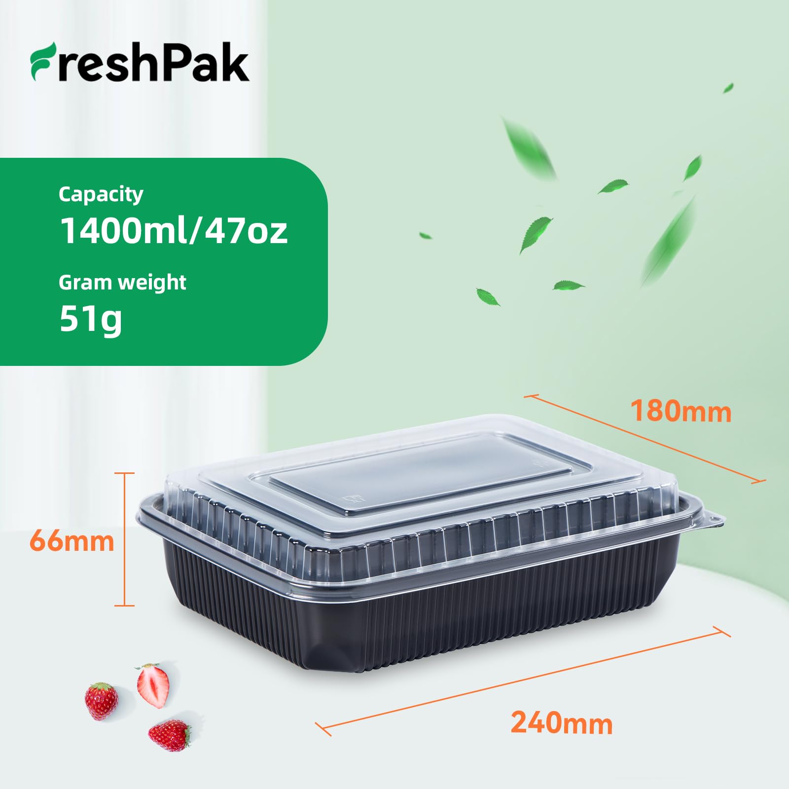 FRESHPAK tapas herméticas para contenedores rectangulares que sellan y evitan derrames