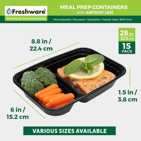 Freshware recipientes aptos para microondas, lavavajillas y congelador para comodidad.