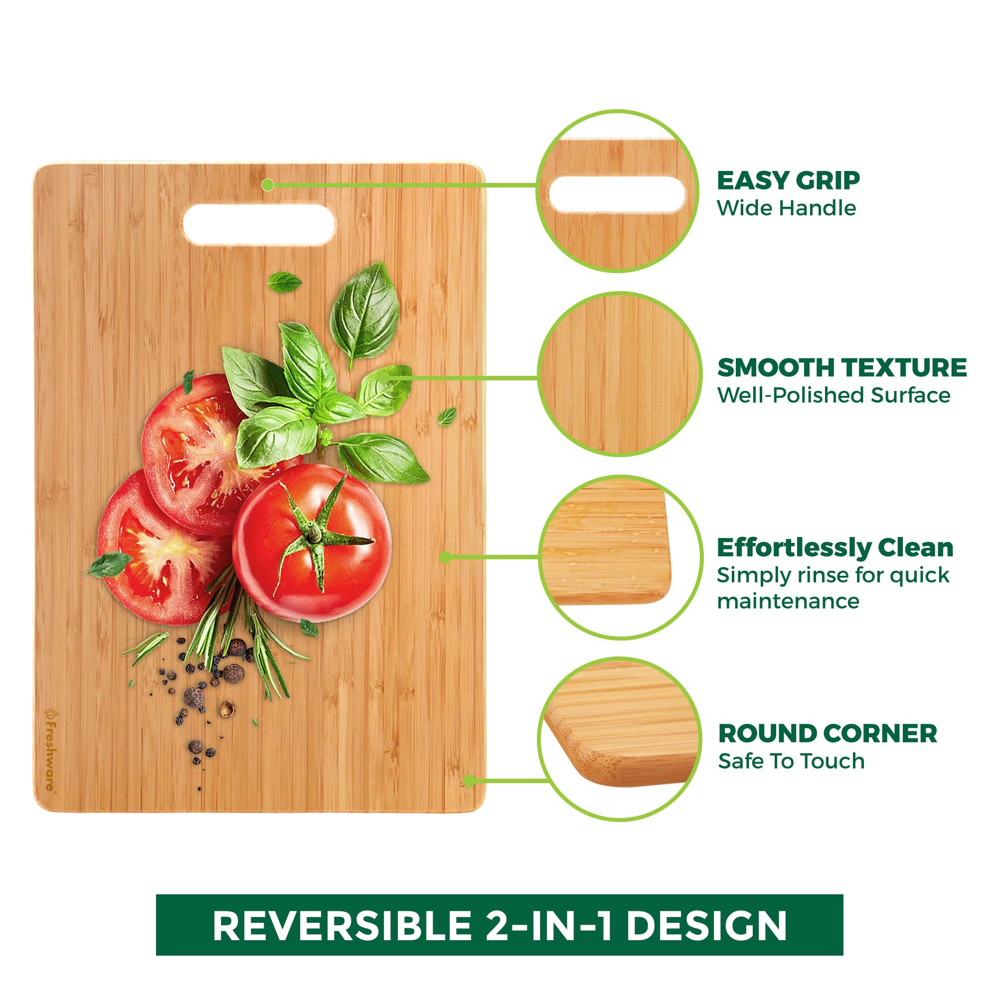 Freshware tablas bambú set3 orificio para colgar facilita almacenamiento