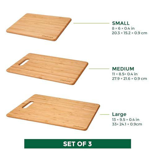 Freshware tablas bambú set3 mediana con queso para presentación elegante