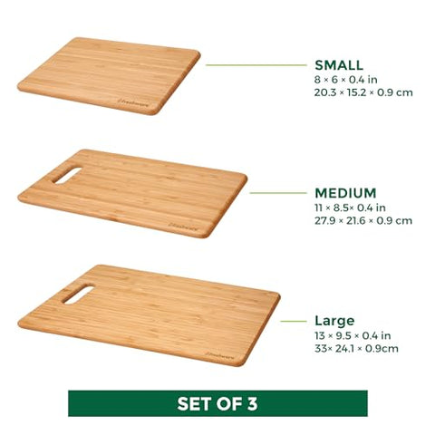 Freshware tablas bambú set3 mediana con queso para presentación elegante