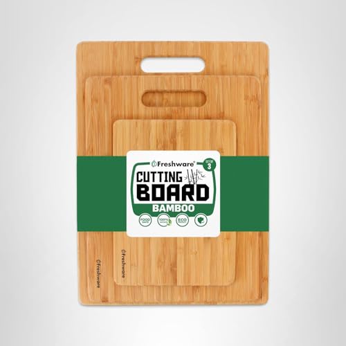 Freshware tablas bambú set3 cero plástico y resistente para uso diario