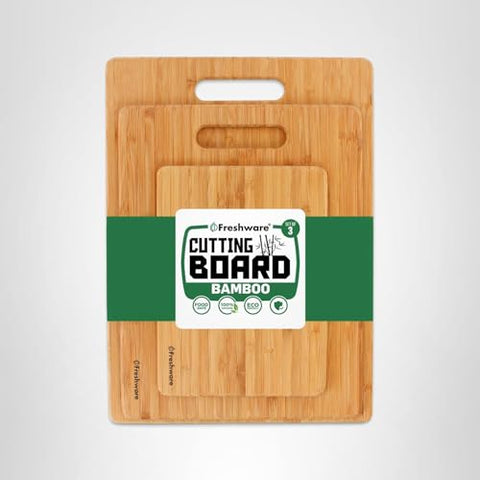 Freshware tablas bambú set3 cero plástico y resistente para uso diario