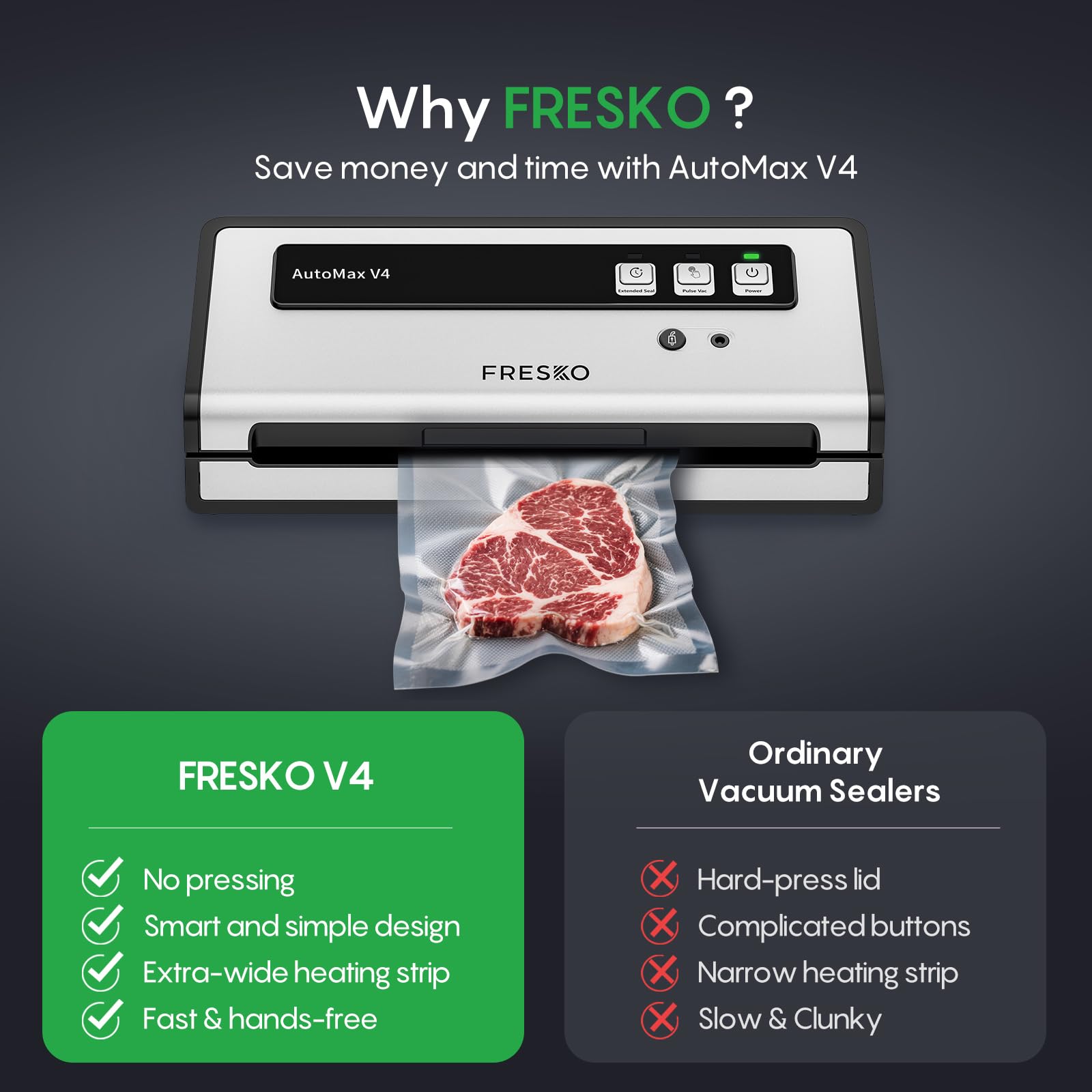 FRESKO bolsas precortadas 6x10, listas para sellar y ahorrar tiempo.