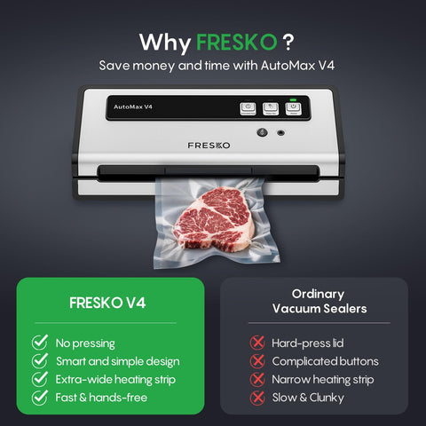 FRESKO bolsas precortadas 6x10, listas para sellar y ahorrar tiempo.
