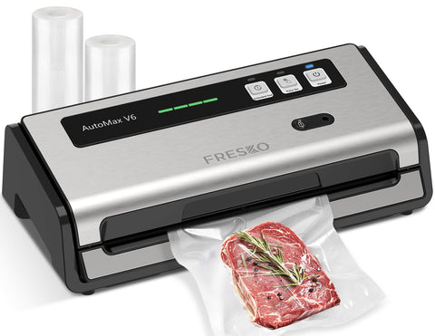 FRESKO selladora de alimentos, vista frontal, lista para sellar y conservar frescos.