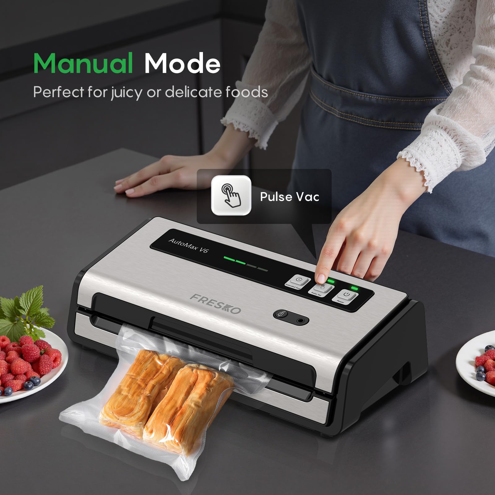 FRESKO vacío pulsado, control preciso para alimentos húmedos.