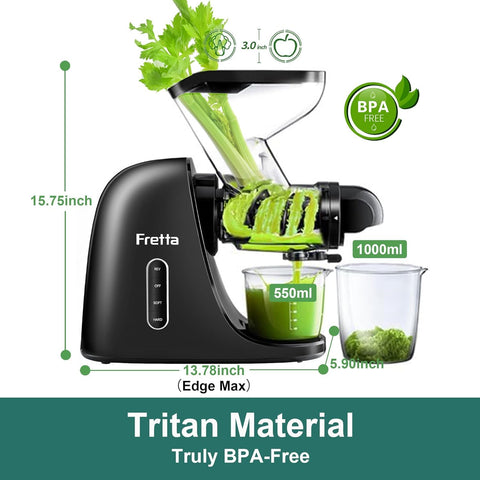 Fretta, material-tritan sin BPA para seguridad alimentaria.