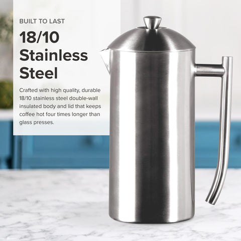 Frieling Prensa Francesa, capacidad 44 onzas, ideal para múltiples tazas.
