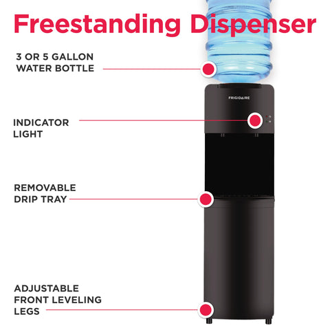 Frigidaire EFWC498, agua fría y caliente, ideal para refrescos y bebidas calientes.