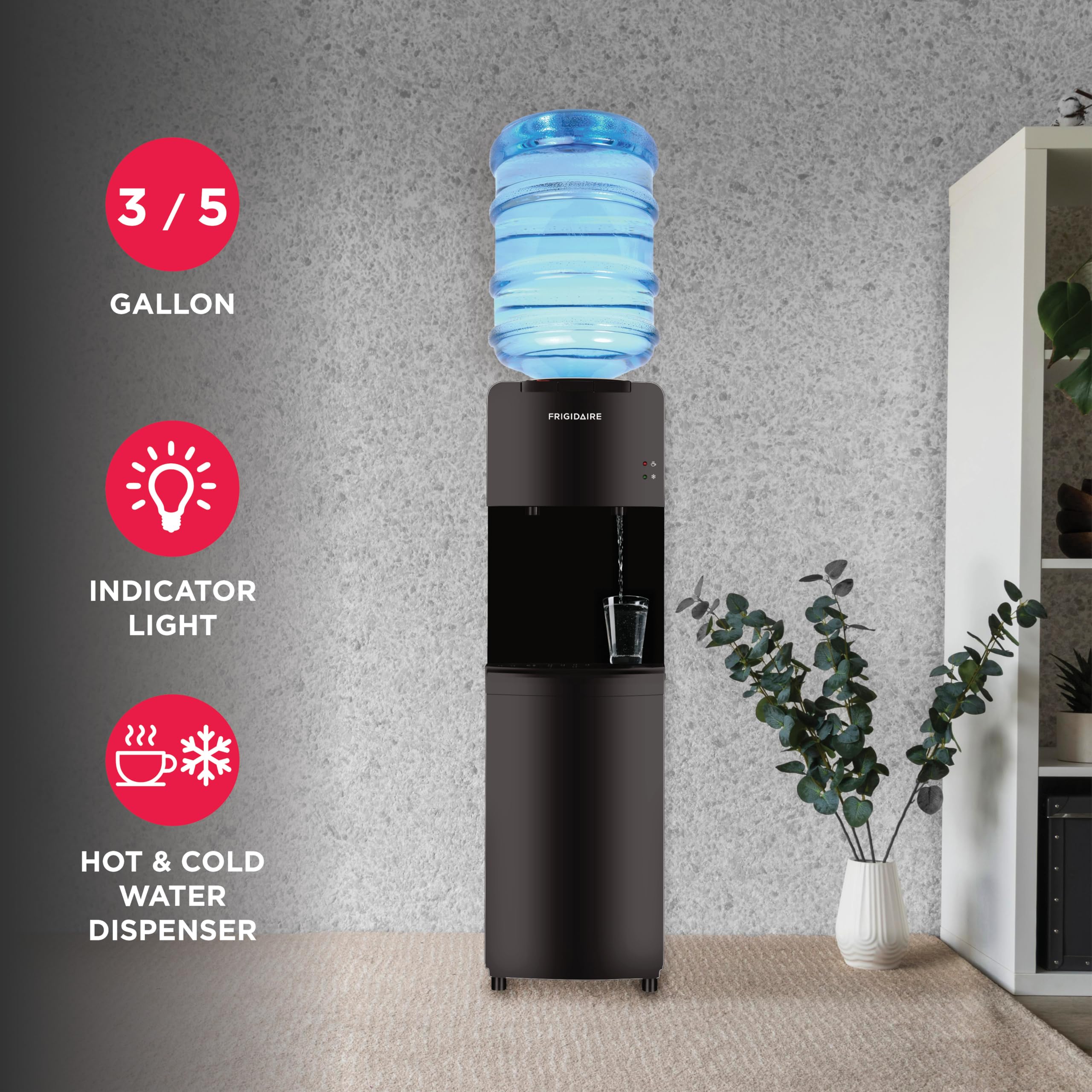 Frigidaire EFWC498, seguridad infantil en agua caliente para evitar derrames.
